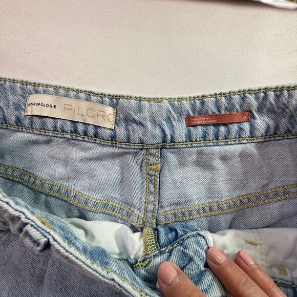 Pilcro Anthropologie Balloon Tapered High Rise Pleated Light Wash Soft Sz 29 - Picture 4 of 16